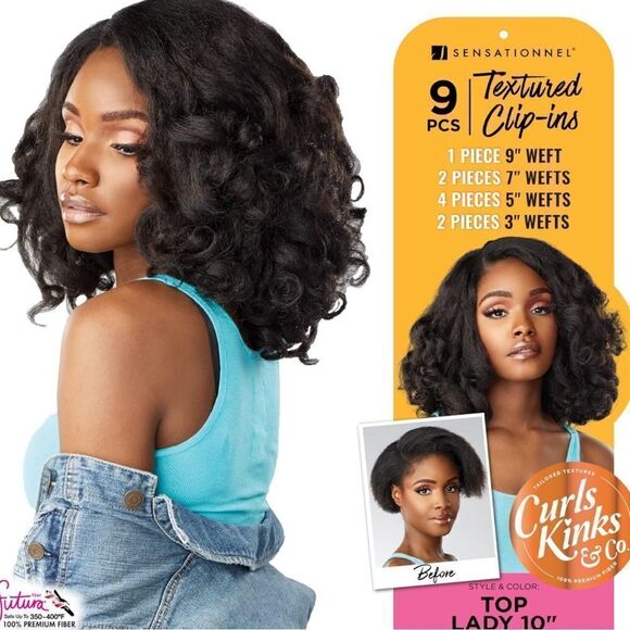 Sensational Textured Clip-ins Weave Curls Kinks & Co - Picture 2 of 8